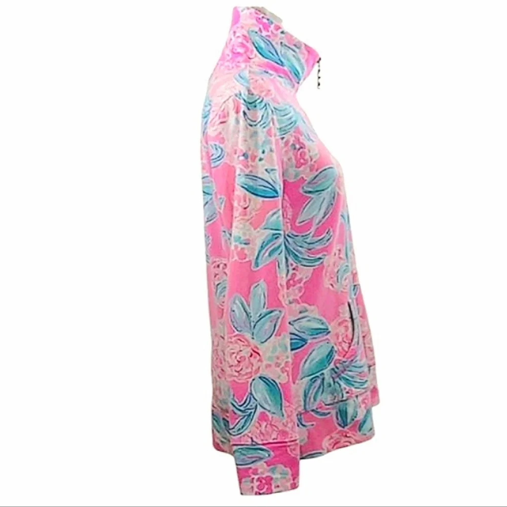 Lilly Pulitzer Leona Zip Up Jacket in Prosecco Pin Pinking Positive UPF 50 Small - Picture 5 of 11